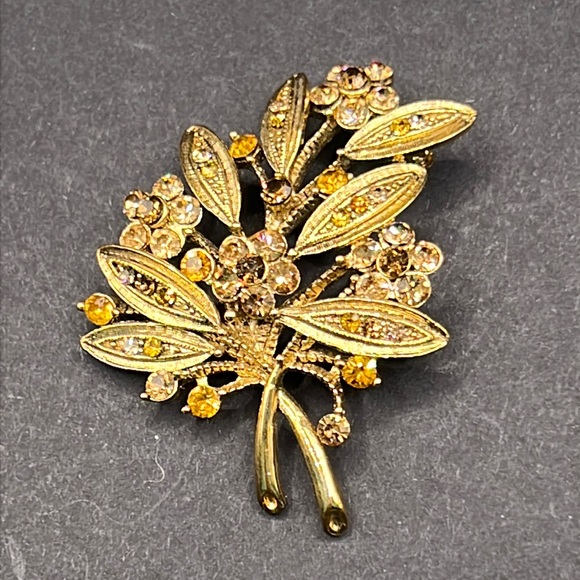 Vintage Jewelry Vintage Rhinestone Flower Bouquet Brooch Poshmark